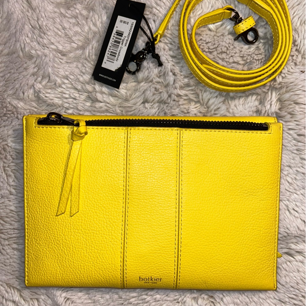 NWT Botkier Yellow Leather Clutch/Crossbody Bag - Picture 6 of 8